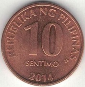 Filipiny 10 sentimo centymów 2014 -  17 mm - nr 2