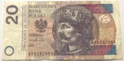 Banknot 20 zł  2016 rok unikat AY 8282864
