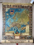 Mapa ścienna Europa duża flagi i ważne postaci