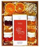 Kosz upominkowy dla na dzień babci i dziadka miód,konfitura,herbata box 