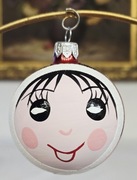 Bombka choinkowa buźka malowana lala 1 szt retro styl prl 