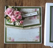 Kartka w pudelku "Serdeczne życzenia" z kieszonką