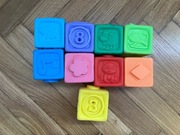 Klocki sensoryczne 9 szt. Miękkie gumowe klocki 0+ mies.