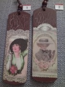 Zakładki do książek drewniane ozdobione metodą decoupage 