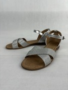 Jenny Fairy sandałki damskie srebrne płaskie skóra rozmiar 39 modne