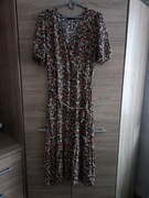 Długa kwiecista sukienka z wiskozy 