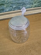 Szklany kufel do piwa z cynową klapką Original BMF – Niemcy (W-Germany)