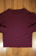 Sweter Armor Lux r. XXL 8 granatowo-czerwony bawełniany okrągły dekolt 