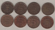 Szwecja 5 ore 1977, 1978, 1979, 1980, 1981, 1982, 1983 cena 1 zł za 2 szt