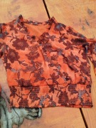 Pomarańczowa ruda bluzka z bufiastymi rękawami L 40 