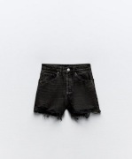 Zara Czarne Szorty Jeansowe z Przetarciami Rozmiar S 36