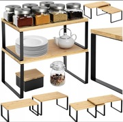 Półka kuchenna bambusowa organizer kuchenny 2 sztuki na blat