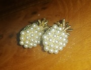 Kolczyki ananasy perły sztuczna biżuteria 