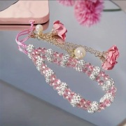 Błyszczące Kryształowe akcesorium do telefonu z kryształowym łańcuszkiem