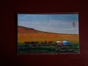 Oryginalna akwarela z Mongolii ! 18 cm x 11 cm.