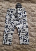 Bawełniane legginsy z literami niebieskie 9 m-cy