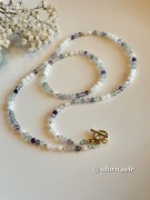 Kamienie naturalne Fluoryt Kamień Księżycowy Naszyjnik i Bransoletka 