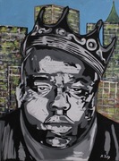 Duży obraz ręcznie malowany Biggie Notorious B.I.G 80x60 cm 