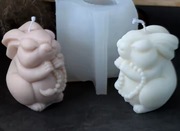 Wielkanocny KRÓLIK z Różańcem forma silikonowa 8.7*7.8 odlewy Świec Gipsu 