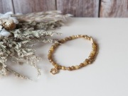 Bransoletka z kamieni -  topaz i łapka - rękodzieło