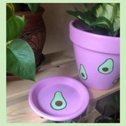 Doniczka ceramiczna ręcznie malowana 