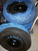 4 koła Peugeot 2008 lato Goodyear 195/60 R16 2014 + 4 felgi stal KFZ 16"