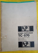 Sony TC-570 magnetofon, instrukcja obsługi.