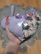 Nowa zawieszka Serduszko 12cm+wstążka miętowo lawendowa