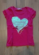 różówy t-shirt Desigual 134 cekiny
