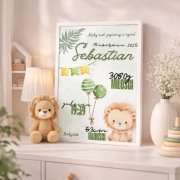 Personalizowana metryczka dla dziecka A4 + ramka GRATIS 