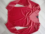 Elegancka czerwona bluzka na święta Monki j.nowa + czarna spodniczka