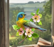 Naklejka na szybę lub ścianę z motywem ptaka