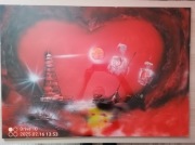 Obraz, spray . Latarnia statek serce 