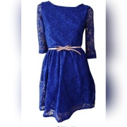 Fishbone chabrowa sukienka koktailowa, koronka M