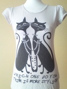 T-shirt BLUZKA koszulka z kotkami S/M SOGOSS