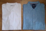 Livergy / Boston Crew __Dwie lniane koszule__XL/43-44 kołn. / biała nowa! 