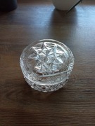 Szkło, kryształowa cukiernica, bomboniera, HSG Hortensja, PRL, Vintage