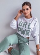 Dres damski pistacjowy komplet GIRL POWER