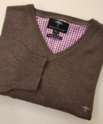 Męski sweter V-Neck FYNCH-HATTON | 100% Superfine Cotton | Rozmiar XL