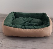 Legowisko małe 55x45 cm beżowo-zielone