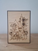 Stara katedra, A4, sklejka (prezent, obraz, ozdoba, pirografia)