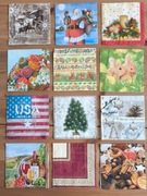 Zestaw jedenasty - 12 serwetek, decoupage, nowe