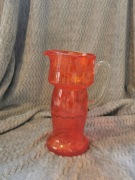 Czerwony szklany wazon PRL