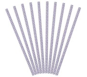 SŁOMKI PAPIEROWE FIOLETOWE 23 CM 10 SZTUK