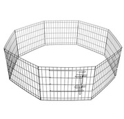 Kojec dla zwierząt wybieg klatka dla psa 155x61 cm metalowa czarna