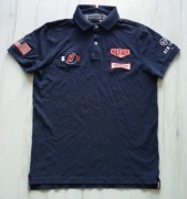 Unikatowa męska koszulka polo TOMMY HILFIGER rozmiar M granatowa