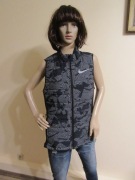 NIKE RUNNING damska kamizelka szare odblaskowe wzory kieszenie _ S