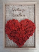 Dzień Babci i Dziadka Prezent z mchu serce w ramce