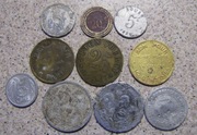 Francja - 10 starych żetonów - lata ok. 1914-1930