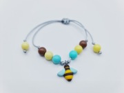 Bransoletka na sznurku z pszczółką/pszczołą z modeliny fimo 